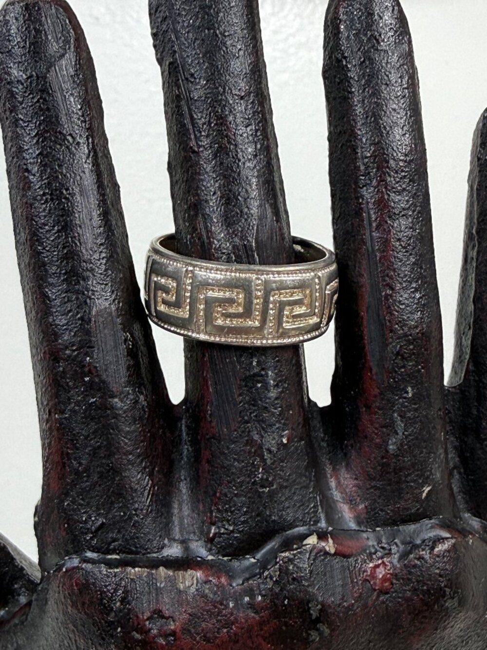 Vintage Greek Key Milor Italy 925 Sterling Silver Ring Size 9.25